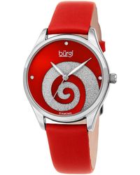 Burgi - Burgi Satin Over Leather Diamond Watch - Lyst