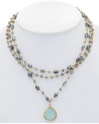 Rachel Reinhardt Jewelry - 14k Over Silver Chalcedony & Labradorite Necklace - Lyst