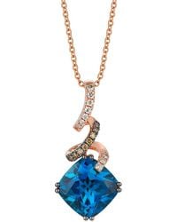 Le Vian - Le Vian 14K Rose 4.65 Ct. Tw. Diamond & Topaz Chocolate Shavings Pendant Necklace - Lyst