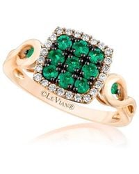 Le Vian - Le Vian 14k Rose Gold 0.59 Ct. Tw. Diamond & Emerald Ring - Lyst