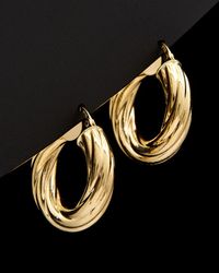 Italian Gold - 14k Twist Bold Hoops - Lyst