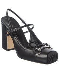 Gucci - Horsebit Leather Slingback Pump - Lyst
