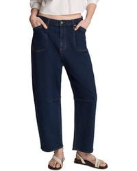 Kenneth Cole - High Rise Fly Front Barrel Crop Pant - Lyst