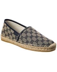 Gucci - GG Canvas & Leather Espadrille - Lyst