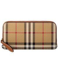Burberry - Vintage Check E-canvas & Leather Coin Purse - Lyst
