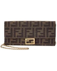 Fendi - Ff Diamonds Jacquard Wallet On Chain - Lyst