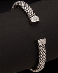 Meshmerise - 18k Over Silver 0.12 Ct. Tw. Diamond Bangle Bracelet - Lyst