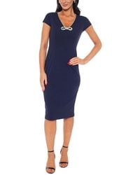 Marina - Rhinestone Trim Midi Dress - Lyst