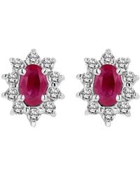 LEVARON - 14K 0.70 Ct. Tw. Diamond & Ruby Earrings - Lyst