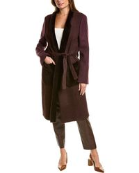 Piazza Sempione - Leather-trim Wool Coat - Lyst