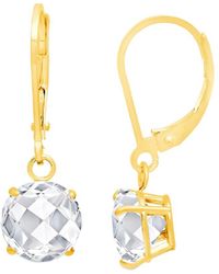 MaxColor - 10k 1.80 Ct. Tw. White Topaz Dangle Earrings - Lyst