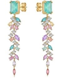 Liv Oliver - 18K Plated 12.20 Ct. Tw. Quartz Earrings - Lyst