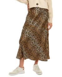 ENA PELLY - Cheetah Paneled Midi Skirt - Lyst