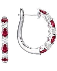 Gregg Ruth - 14K 2.26 Ct. Tw. Diamond & Ruby Huggie Earring - Lyst