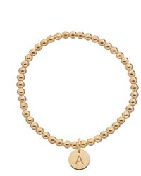 Italian Gold Over Silver - 18k Initial Charm Bracelet - Lyst