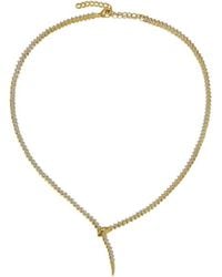 Rachel Glauber - 14k Plated Cz Statement Necklace - Lyst