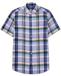 Robert Talbott - Morgan Plaid Linen Short Sleeve Shirt - Lyst