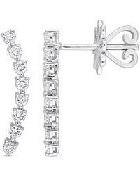 Rina Limor - 14k 0.43 Ct. Tw. Diamond Curved Line Earrings - Lyst