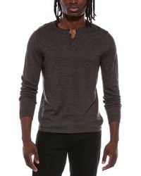 Autumn Cashmere - Italian Long Placket Coverstitch Henley - Lyst