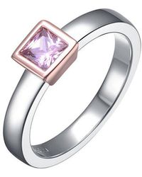 Rachel Glauber - 14K Plated Cz Engagement Ring - Lyst