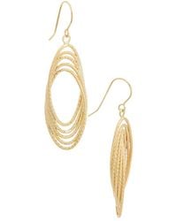 Italian Gold - 10K Textured Twist Ovals Drop Earrings - Lyst