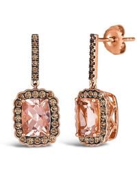 Le Vian - Le Vian 14k Rose Gold 2.67 Ct. Tw. Diamond & Morganite Dangle Earrings - Lyst