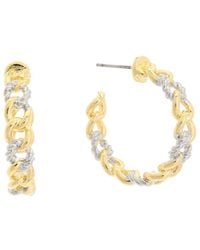Juvell - 18k Two-tone Plated Link Hoops - Lyst