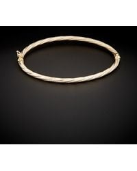 Italian Gold - 14k Textured Twist Bangle - Lyst