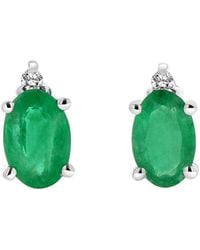 LEVARON - 14K 0.62 Ct. Tw. Diamond & Emerald Studs - Lyst