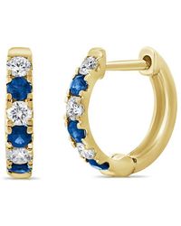 Sabrina Designs - 14k 0.54 Ct. Tw. Diamond & Sapphire Huggie Earrings - Lyst