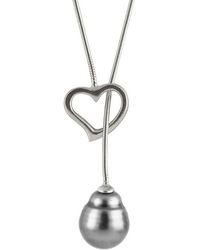 Splendid - Plated 9-10mm Freshwater Pearl Heart Necklace - Lyst