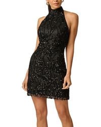 Adrianna Papell - Lace Sequins Mini Dress - Lyst