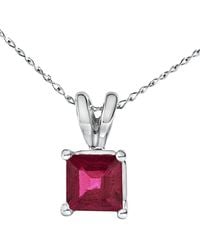 Haus of Brilliance - Colorful Gemstones 14k 0.65 Ct. Tw. Ruby Pendant Necklace - Lyst
