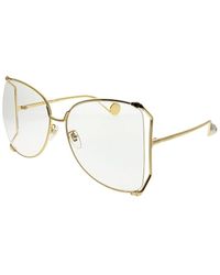 Gucci Transparent Oversized Ladies Sunglasses  001 63 - Yellow