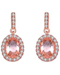 Genevive Jewelry - 14k Rose Gold Vermeil Cz Earrings - Lyst