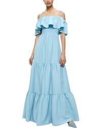 Alice + Olivia - Kia Off Shoulder Tiered Linen-Blend Midi Dress - Lyst