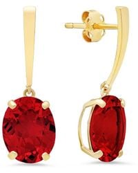 MaxColor - 14k 5.40 Ct. Tw. Lab-grown Ruby Drop Earrings - Lyst