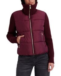 Kensie - Mixed-Media Puffer Jacket - Lyst