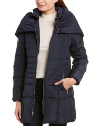 Cole Haan Shawl Hood Down Coat - Blue