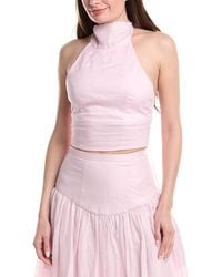 Bardot - Harlow Neck Tie Ramie Top - Lyst