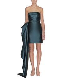 Reem Acra - Strapless Silk-Blend Mini Dress - Lyst