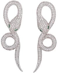Eye Candy LA - Silver Snake Cz Crystal Drop Earring - Lyst