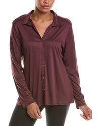 Hanro - Grand Central Button Front Silk-Blend Shirt - Lyst