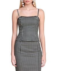 Avec Les Filles - Peplum Linen-Blend Tank Top - Lyst