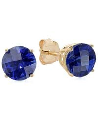 MaxColor - 10k 1.80 Ct. Tw. Lab-grown Blue Sapphire Studs - Lyst