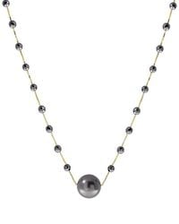 Effy Fine Jewelry - 14k 17.57 Ct. Tw. Hematite & 3mm, 10mm Pearl Necklace - Lyst