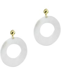 Argento Vivo 18k Over Silver Resin Drop Earrings - White