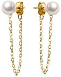 Liv Oliver - 18K Plated 8-10Mm Pearl Earrings - Lyst