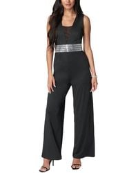 Bebe - Embellished Wide Leg Jumpsuit - Lyst