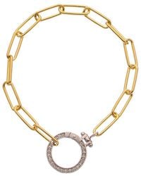 Meshmerise - 18k Over Silver 0.15 Ct. Tw. Diamond Link Toggle Bracelet - Lyst
